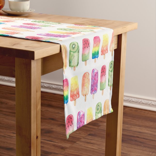 Watercolor Popsicles Short Table Runner (In Situ)