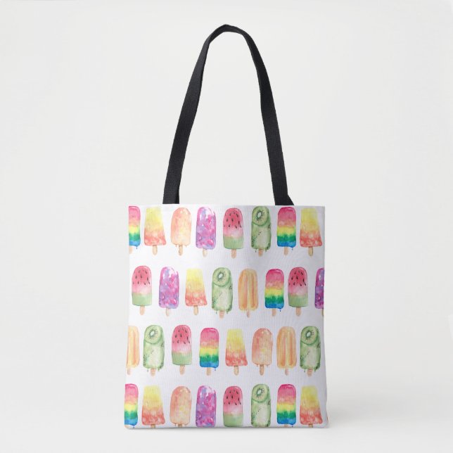 Watercolor Popsicles Tote Bag (Front)