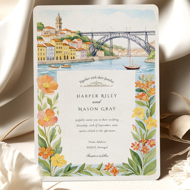 Watercolor Porto Dom Luís I Bridge Wedding Invitation (Creator Uploaded)