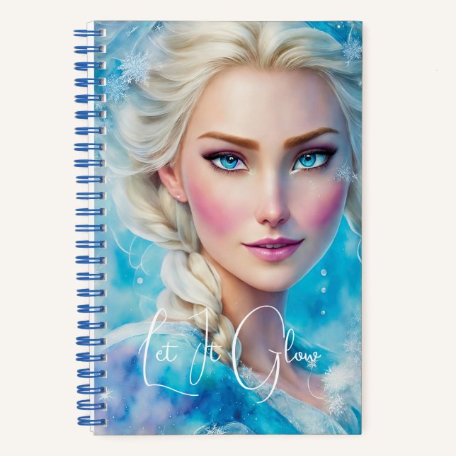 Watercolor Portrait Elsa Frozen Notebook (Front)