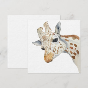 Watercolor portrait of a giraffe invitation