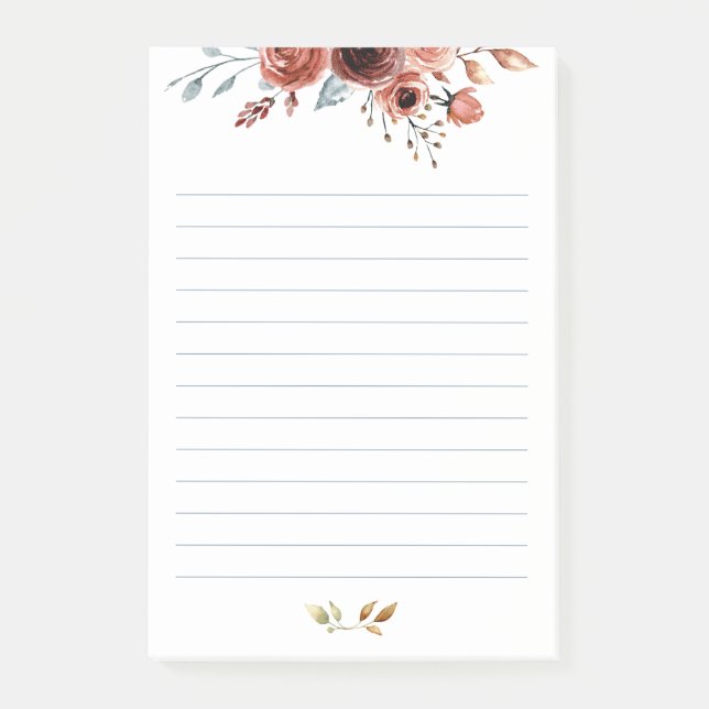 Watercolor Post-it® Notes With Lines (Front)