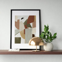 Watercolor poster Abstract Geometrical modern art