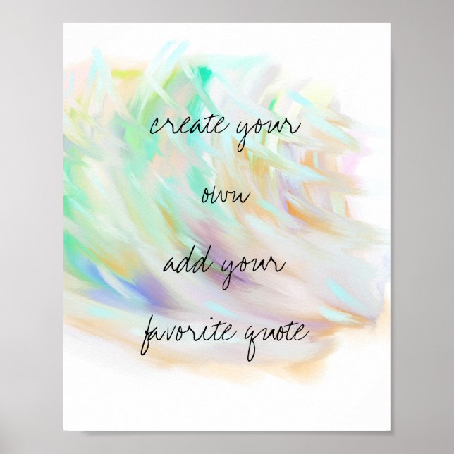 watercolor poster create your own quote wall art (Front)