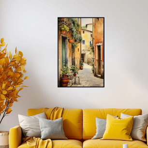 Watercolor Poster of Tuscany, Italian Wall art