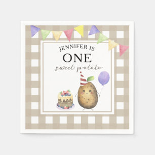 Watercolor Potato 1st birthday Napkin