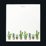 Watercolor Potted Succulents and Cactus Custom Notepad<br><div class="desc">A colourful and whimsical notepad featuring watercolor potted succulents and cactus. This will be a perfect feminine accent for your office.</div>