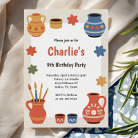 Watercolor Pottery Painting Birthday Party