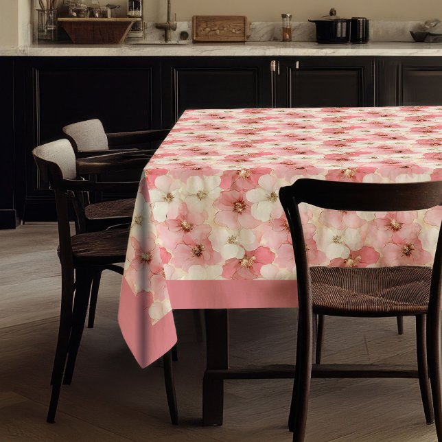 Watercolor powder pink and gold modern tablecloth (Watercolor powder pink and gold modern tablecloth)