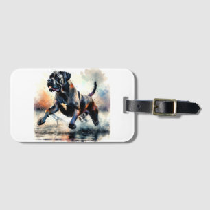 Watercolor powerful Cane Corso dog Luggage Tag