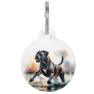 Watercolor powerful Cane Corso dog Pet Tag