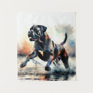 Watercolor powerful Cane Corso dog Tapestry