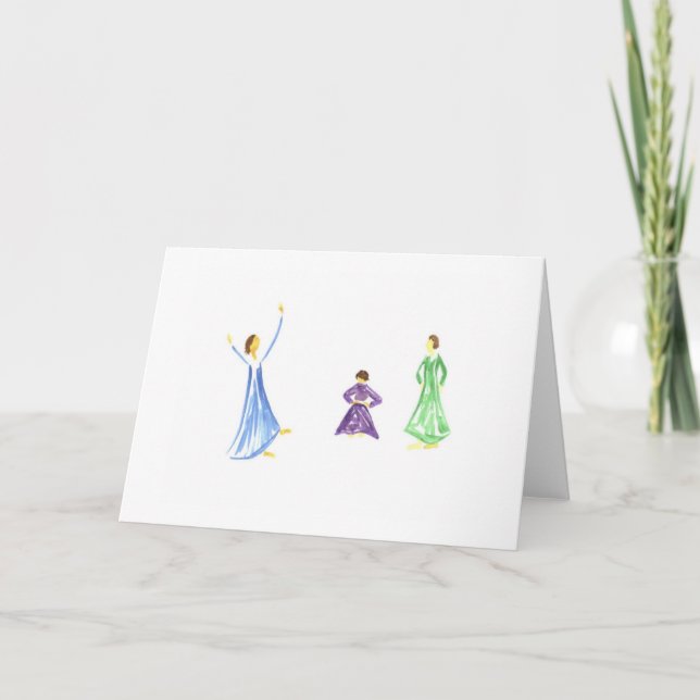 Watercolor Praise Girls Card (Front)