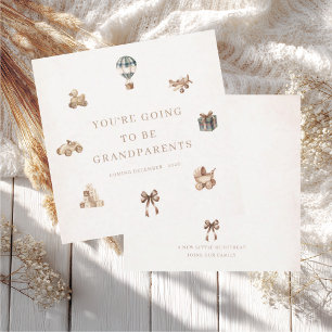 Watercolor pregnancy announcement card grandparent