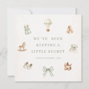 Watercolor pregnancy announcement card whimsical c