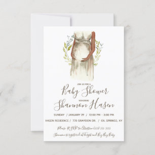 Watercolor Pregnant Woman Baby Shower Invitation