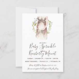 Watercolor Pregnant Woman Baby Sprinkle Invitation
