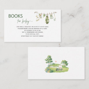 Watercolor Preppy Golf Boy baby shower books for Enclosure Card