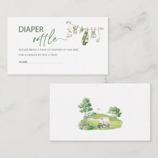 Watercolor Preppy Golf Boy baby shower diaper ra Enclosure Card