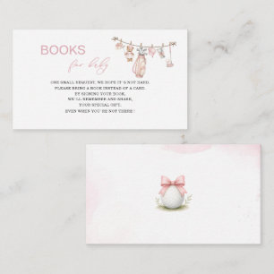 Watercolor Preppy Golf Girl baby shower books fo Enclosure Card