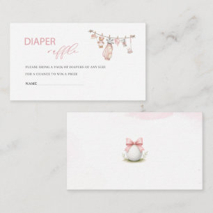 Watercolor Preppy Golf Girl baby shower diaper r Enclosure Card