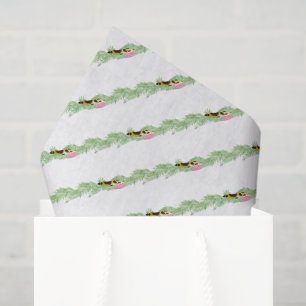 Watercolor Preppy Leopard Garland Christmas Tissue Paper