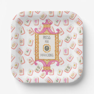 Watercolor Press for Mahjong Champagne Party Paper Plate