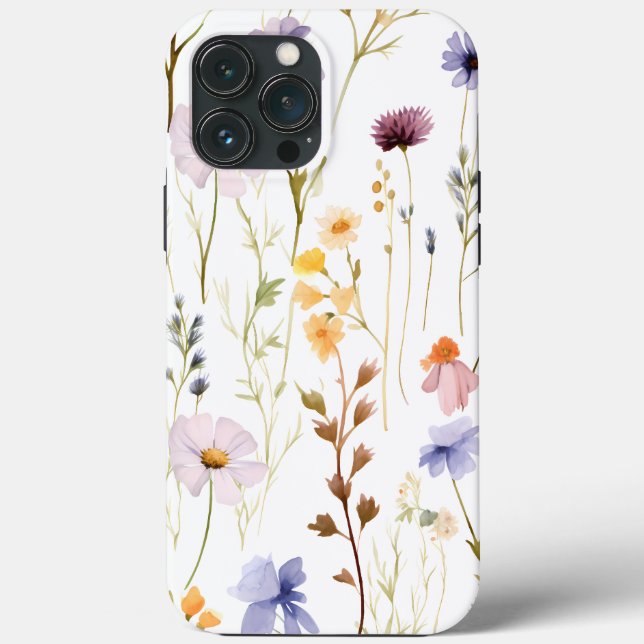 Watercolor Pressed Dried Wildflowers Case-Mate iPhone Case (Back)