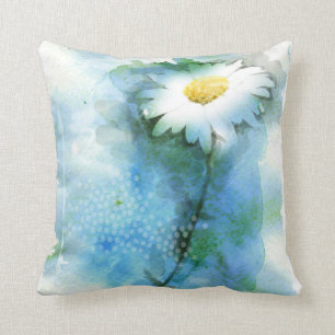 Watercolor Pretty Daisy Cushion