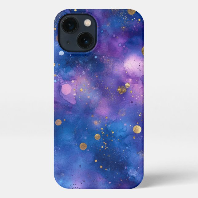 Watercolor pretty elegant blue iPhone case (Back)