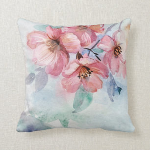Watercolor Pretty Flowers Cushion