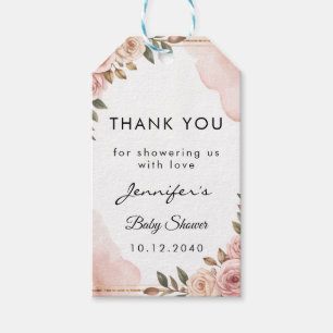 Watercolor Pretty Garden Flowers Baby Shower Gift  Gift Tags