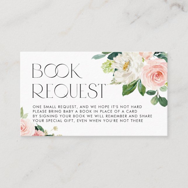 Watercolor Pretty Garden Flowers Book Request Card (Front)