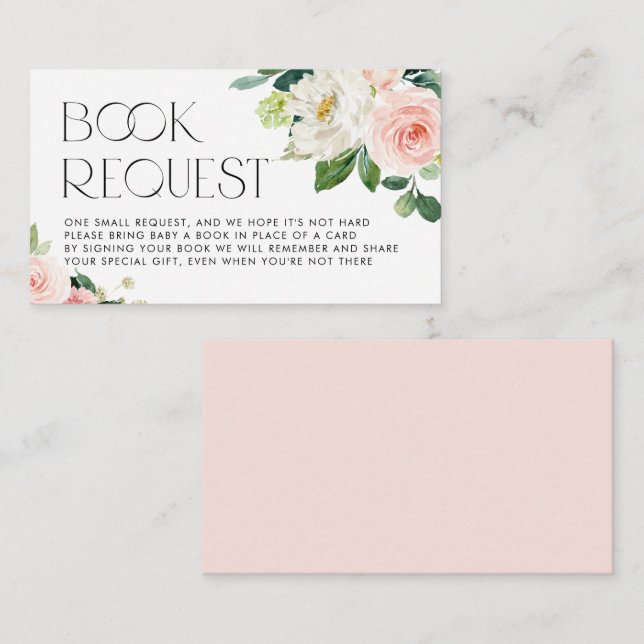 Watercolor Pretty Garden Flowers Book Request Enclosure Card (Front/Back)