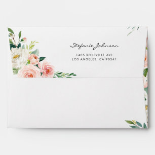 Watercolor Pretty Garden Flowers Personalised Envelope