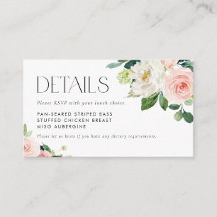 Watercolor Pretty Garden Flowers RSVP Details Enclosure Card