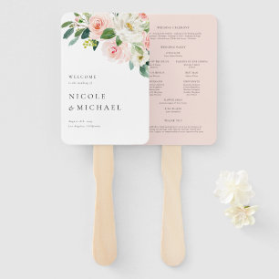 Watercolor Pretty Garden Flowers Spring Wedding Hand Fan
