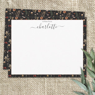 Watercolor Pretty Wildflowers Floral Pattern Card