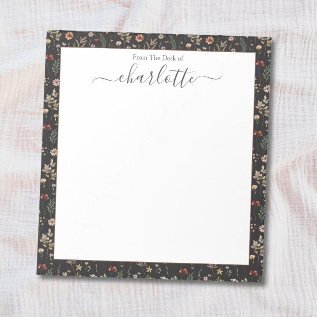 Watercolor Pretty Wildflowers Floral Pattern  Notepad (Creator Uploaded)