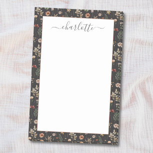 Watercolor Pretty Wildflowers Floral Pattern Post-it Notes