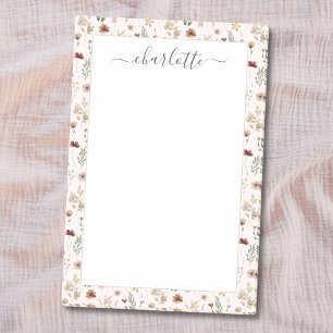 Watercolor Pretty Wildflowers Floral Pattern  Post-it Notes