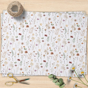 Watercolor Pretty Wildflowers Floral Pattern Tissue Paper