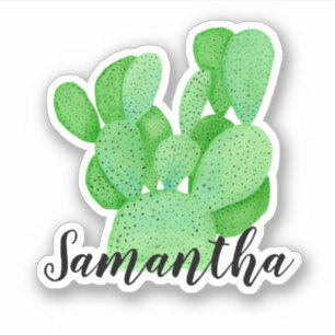 Watercolor Prickly Pear Cactus Name