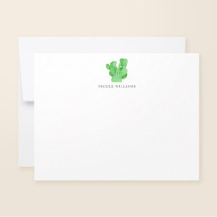 Watercolor Prickly Pear Cactus Personalised Card