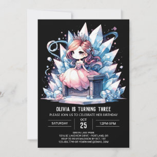 Watercolor Princess Birthday Invitation