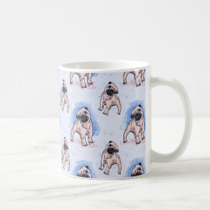 Watercolor Print, Pug Dog, a Pug Mug