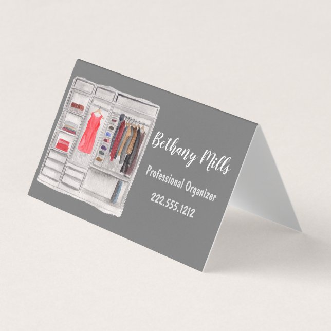 Watercolor Professional Home Organiser   Business  Business Card (Front)