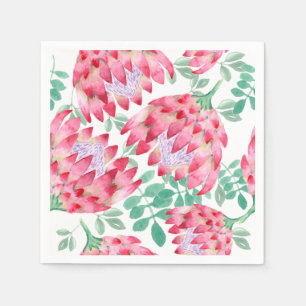 Watercolor Protea Napkin