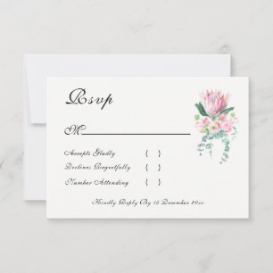 Watercolor Protea RSVP Cards