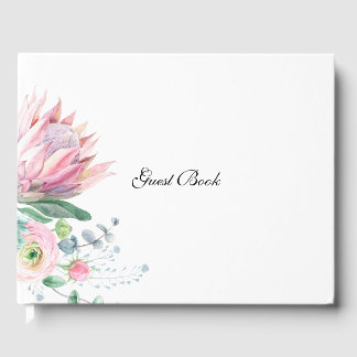 Watercolor Protea Wedding Guest Book